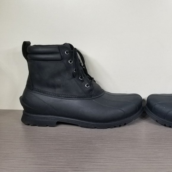 UGG Rain Ready Gatson Mid Boot, Black Waterproof Leather,  Mens Sizes 9 / 42 - Picture 7 of 12